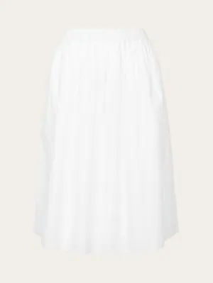 Poplin elastic waist skirt - Bright White