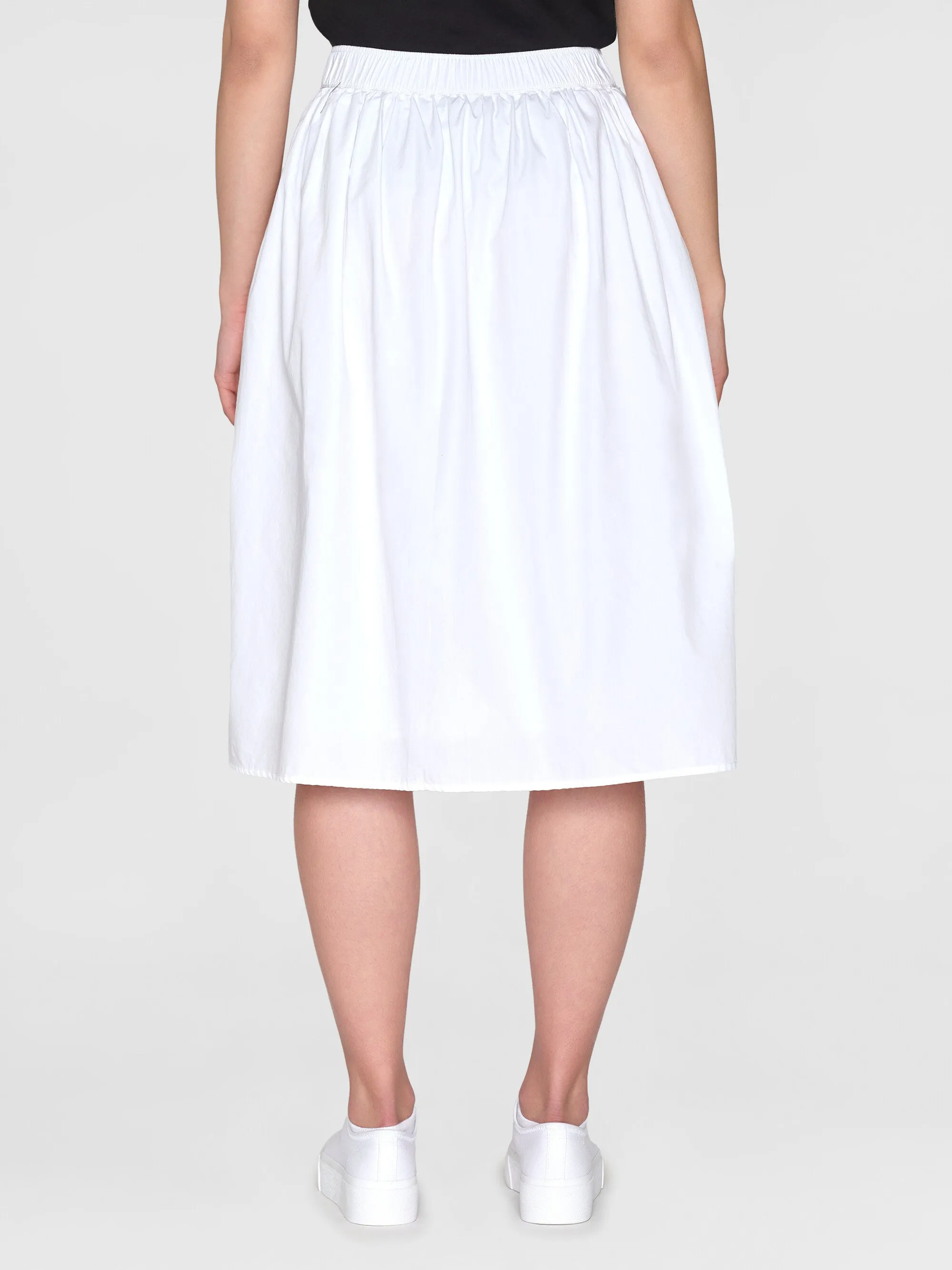 Poplin elastic waist skirt - Bright White