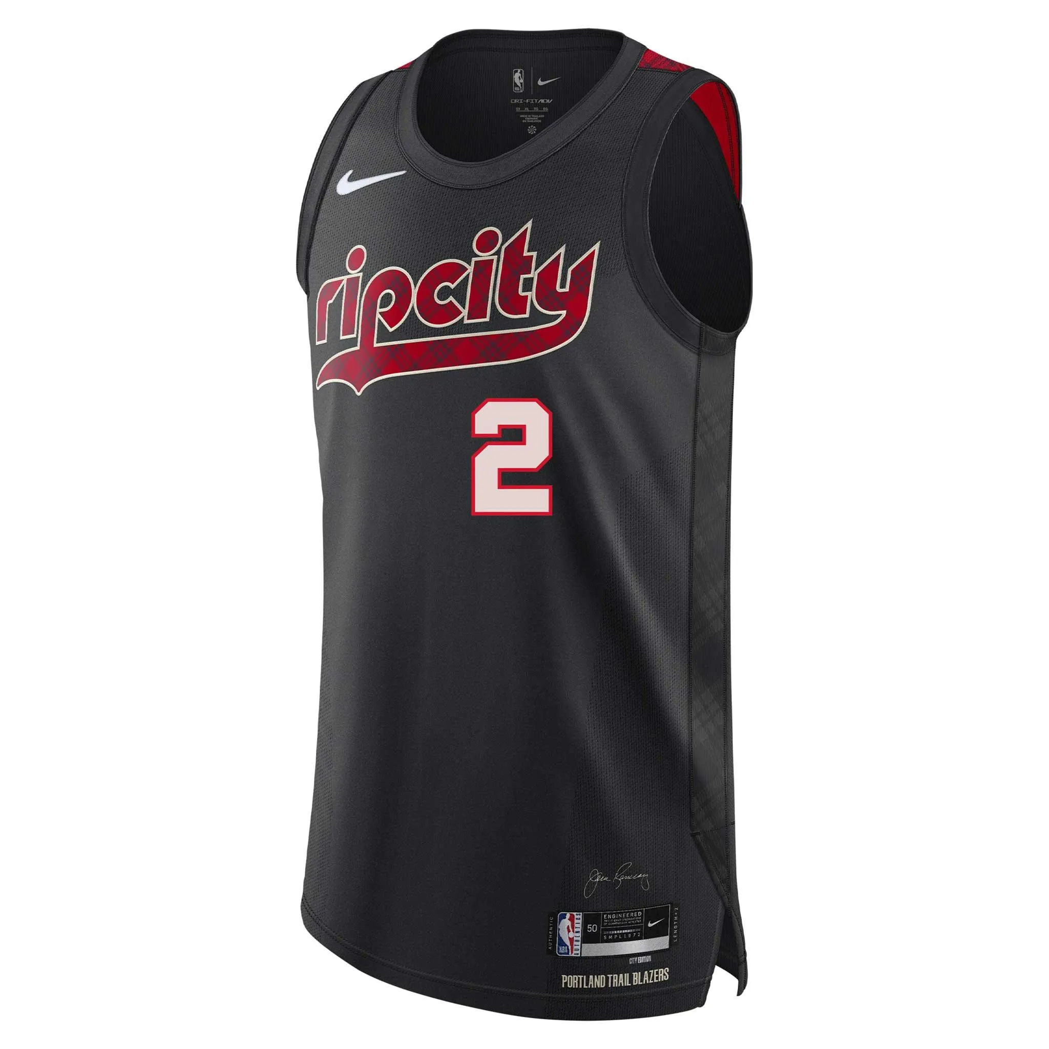 Portland Trail Blazers Nike Ayton City Edition 23-24 Retro Plaid Swingman Jersey