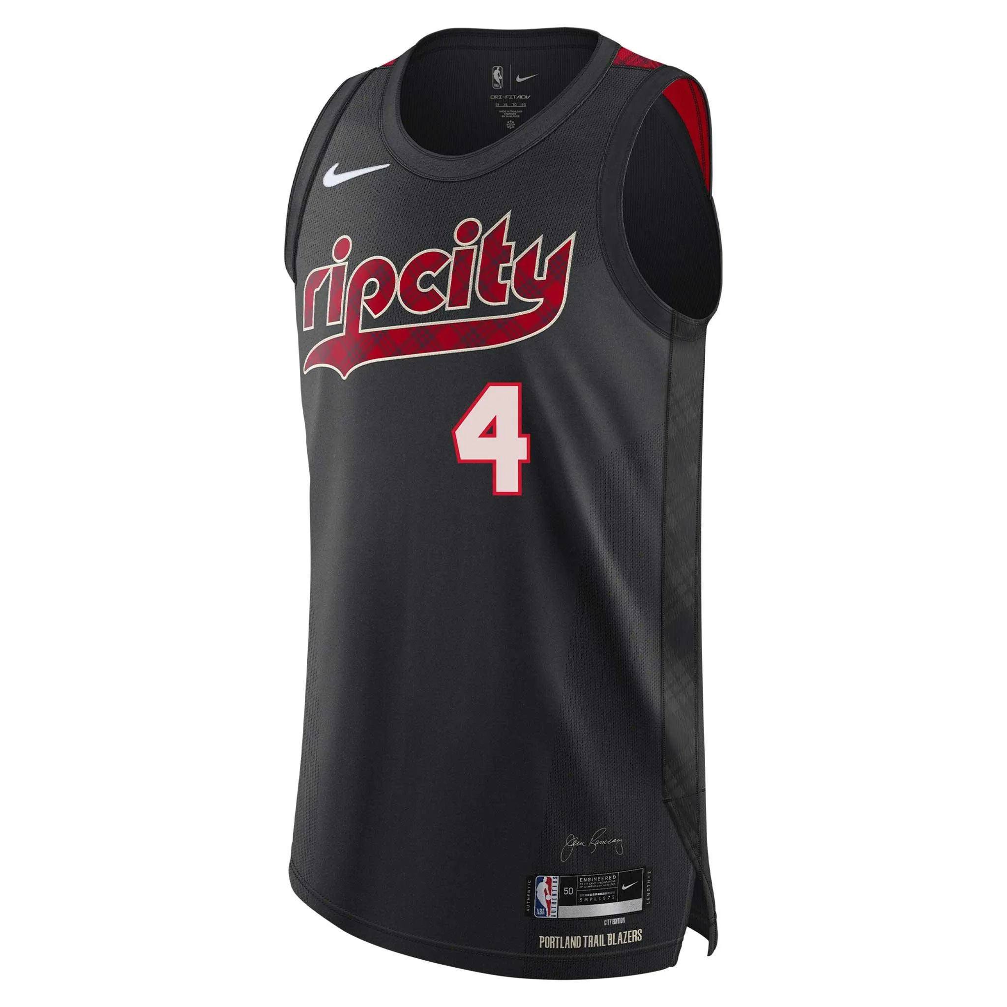 Portland Trail Blazers Nike Thybulle City Edition 23-24 Retro Plaid Swingman Jersey