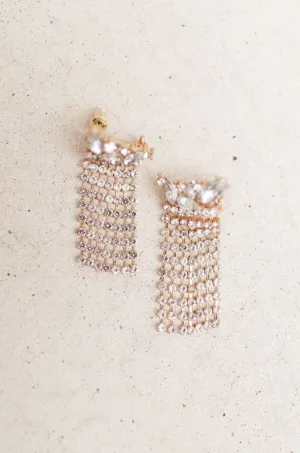 Rhinestone Fringe Earrings