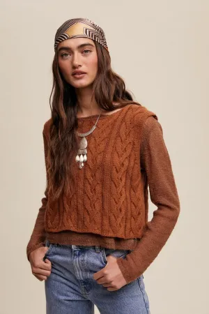 Riley Pullover Cable Knit Sweater