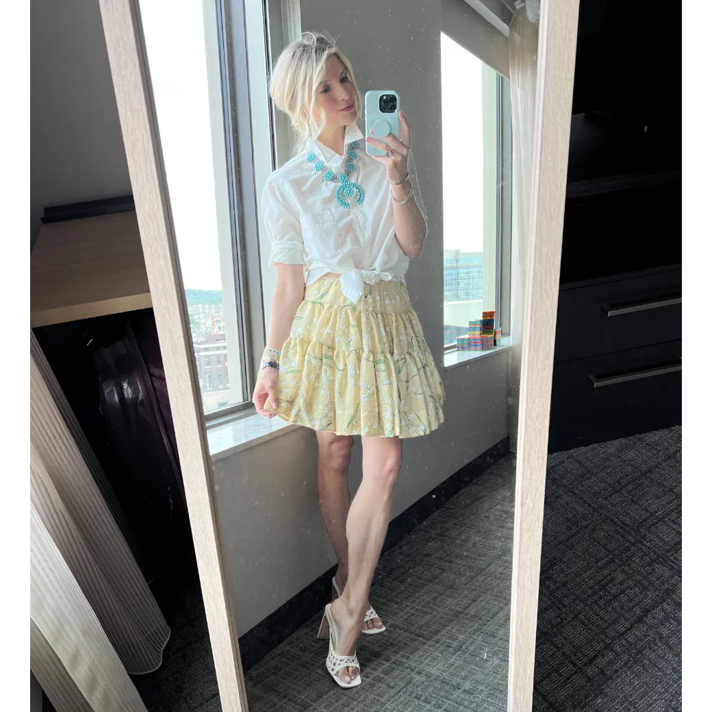 SAMPLE - Tiered Mini Skirt - Ivory Lily of the Valley - Final Sale