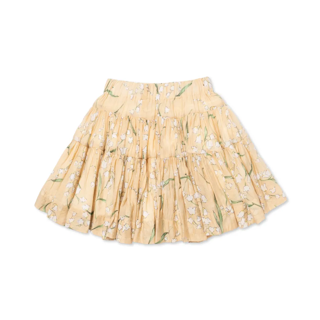 SAMPLE - Tiered Mini Skirt - Ivory Lily of the Valley - Final Sale