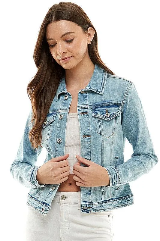 Spandex Ladies Casual Denim Jacket