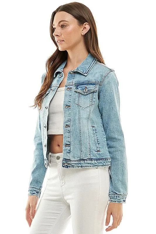 Spandex Ladies Casual Denim Jacket