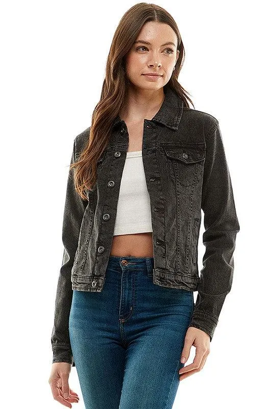 Spandex Ladies Casual Denim Jacket