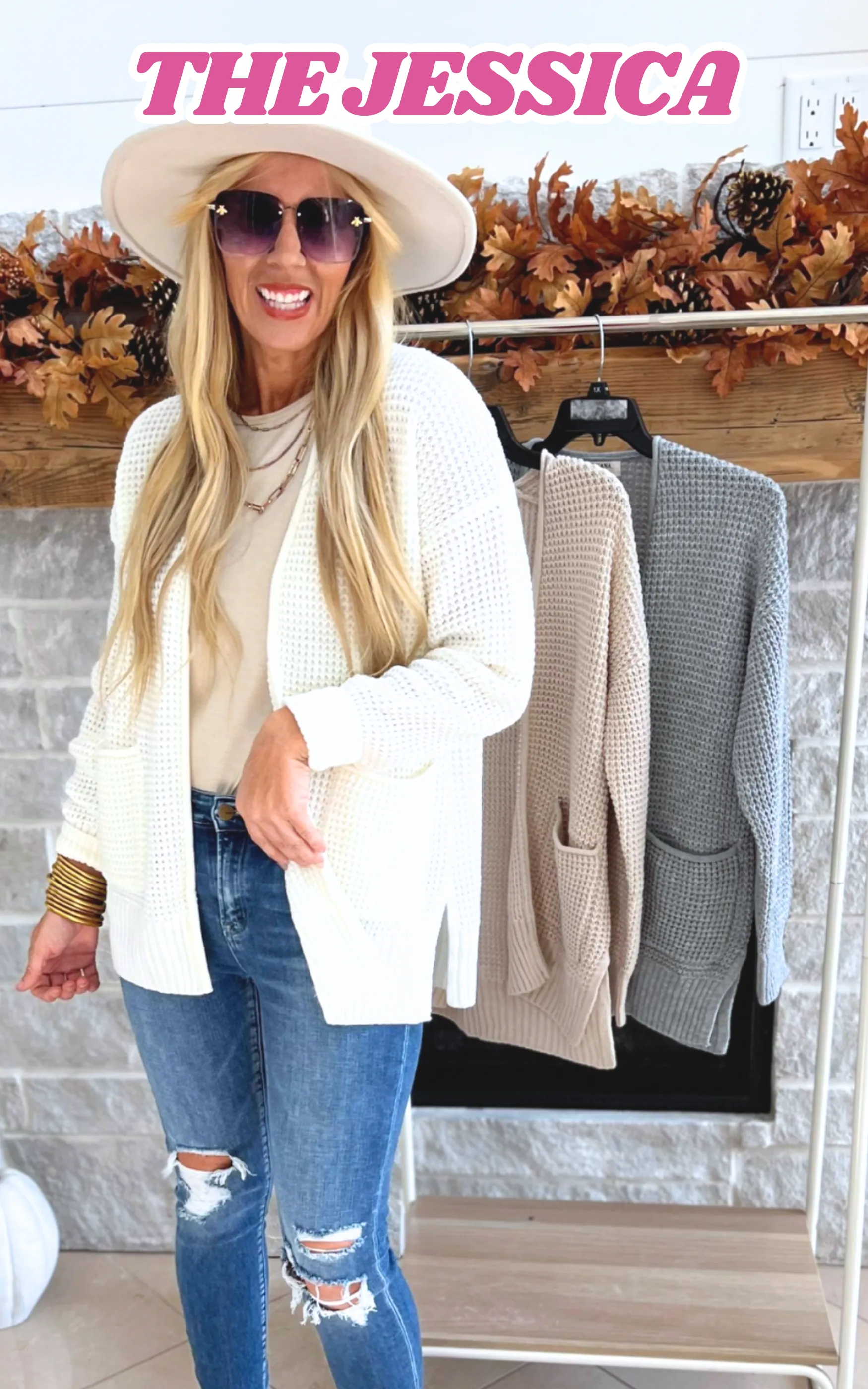 The Jessica Waffle Knit Cardigan - Final Sale