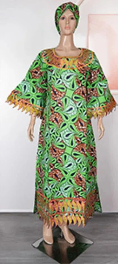 Traditional Bazin Embroidered Dresses: African Women's Attire for Parties and Weddings