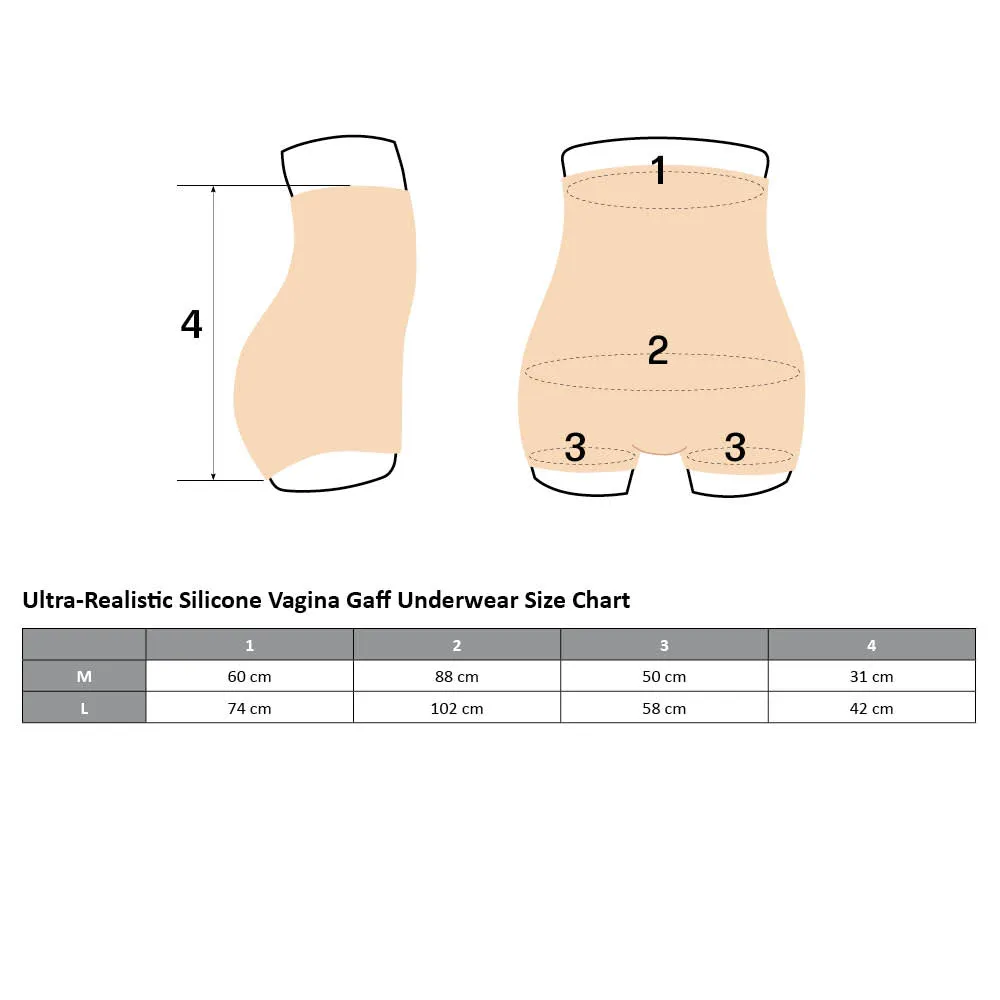 Ultra-Realistic Silicone Vagina Gaff Underwear - Large