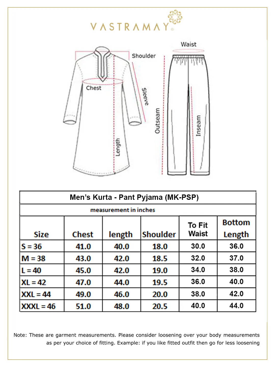 Vastramay Men's Cotton Kurta And Pyjama Set