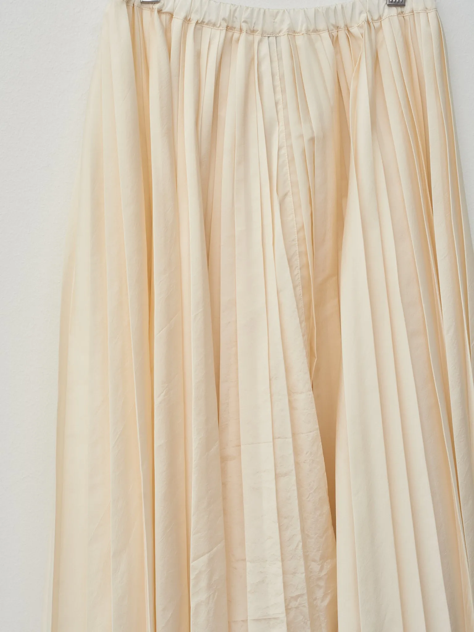 Washed Taffeta Pleated Skirt - Ivory