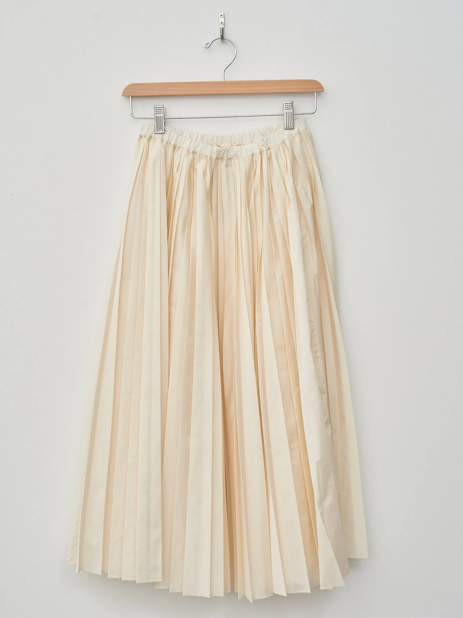 Washed Taffeta Pleated Skirt - Ivory