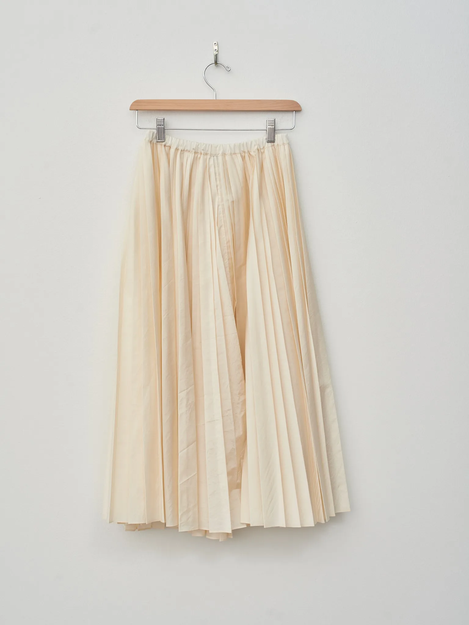 Washed Taffeta Pleated Skirt - Ivory