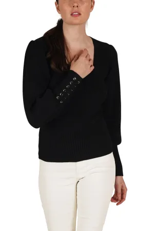 Whipstitch Cuff Knit Sweater