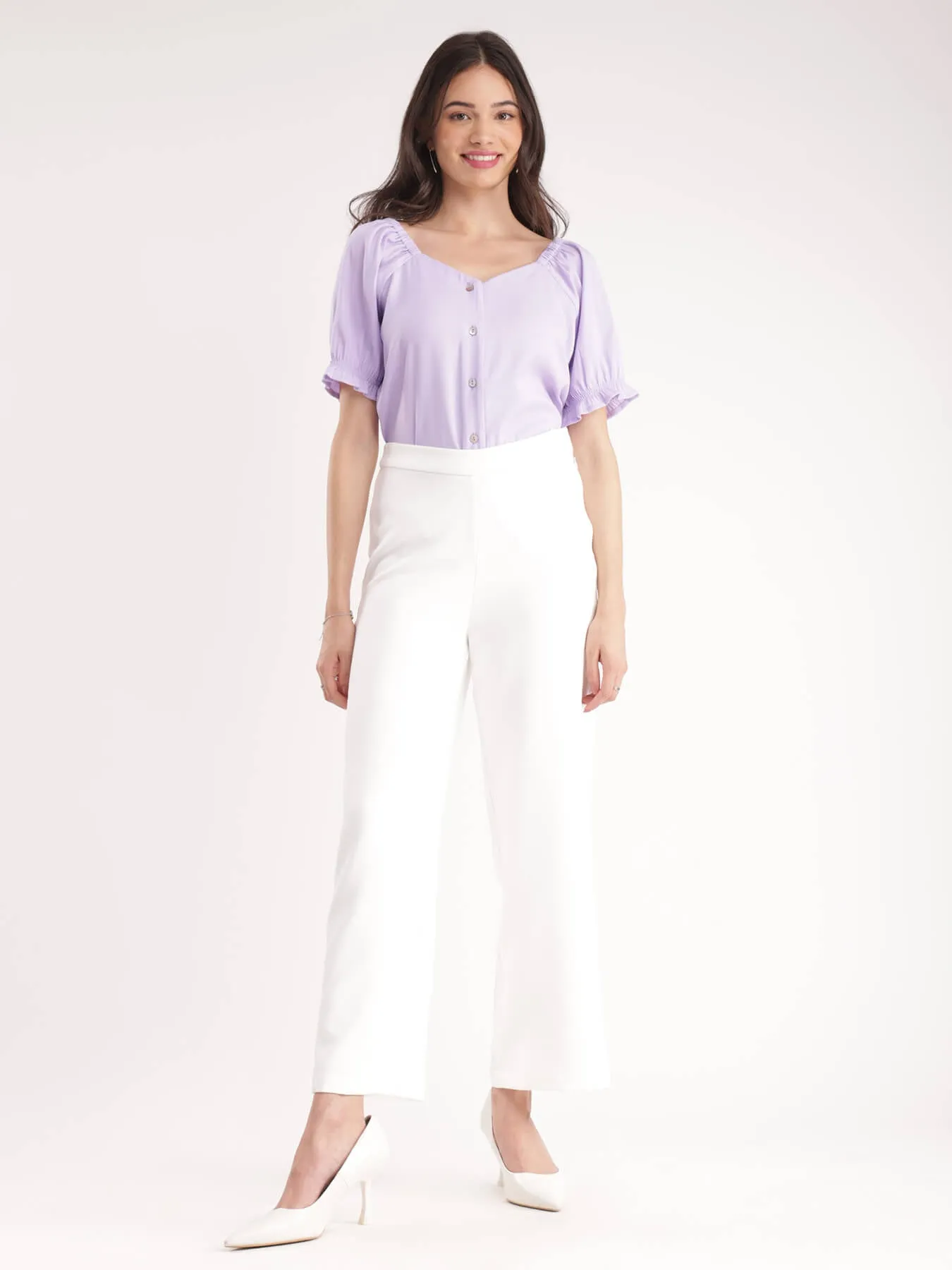 Wide Leg Pants - Off White